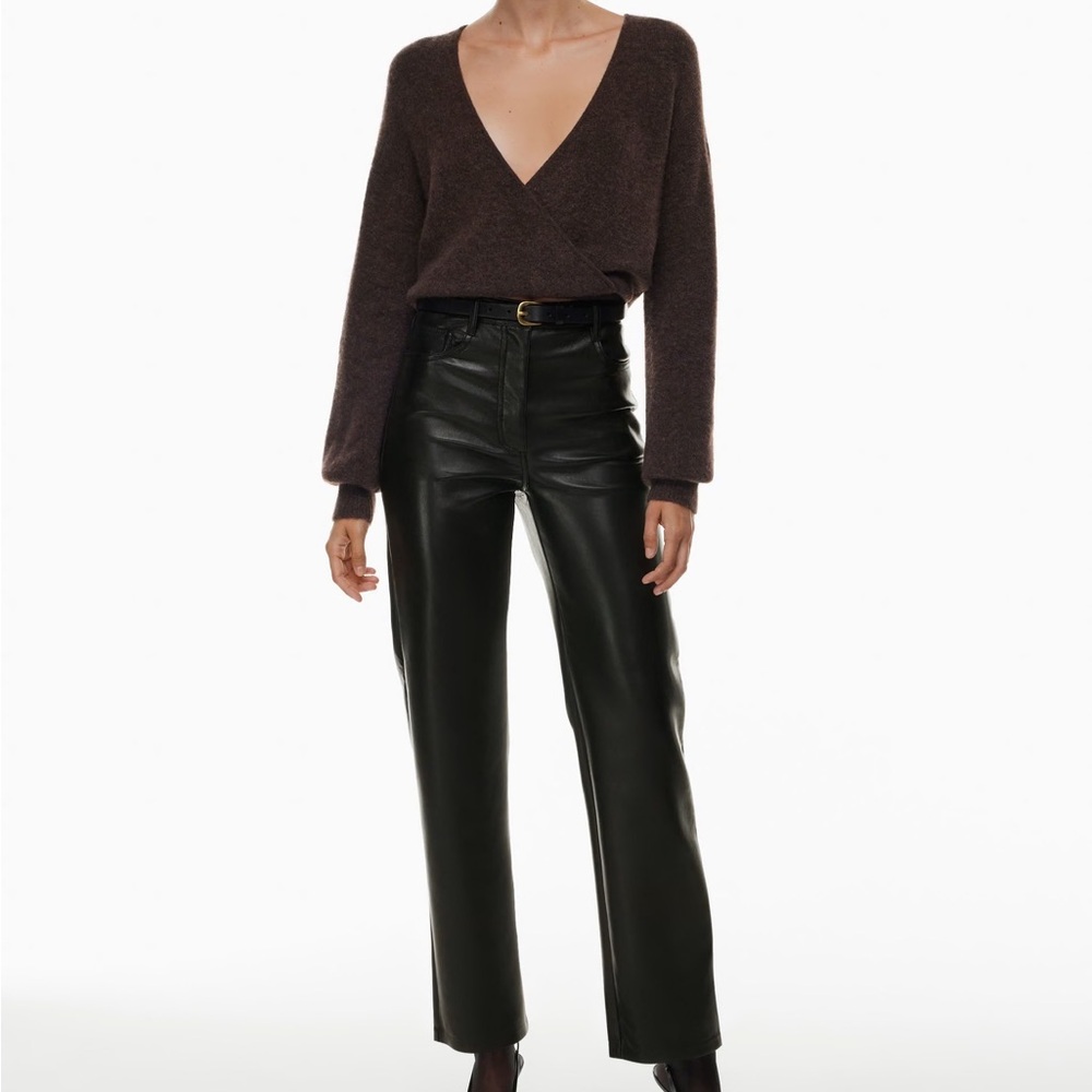 Aritzia Black Vegan Leather Melina Pants